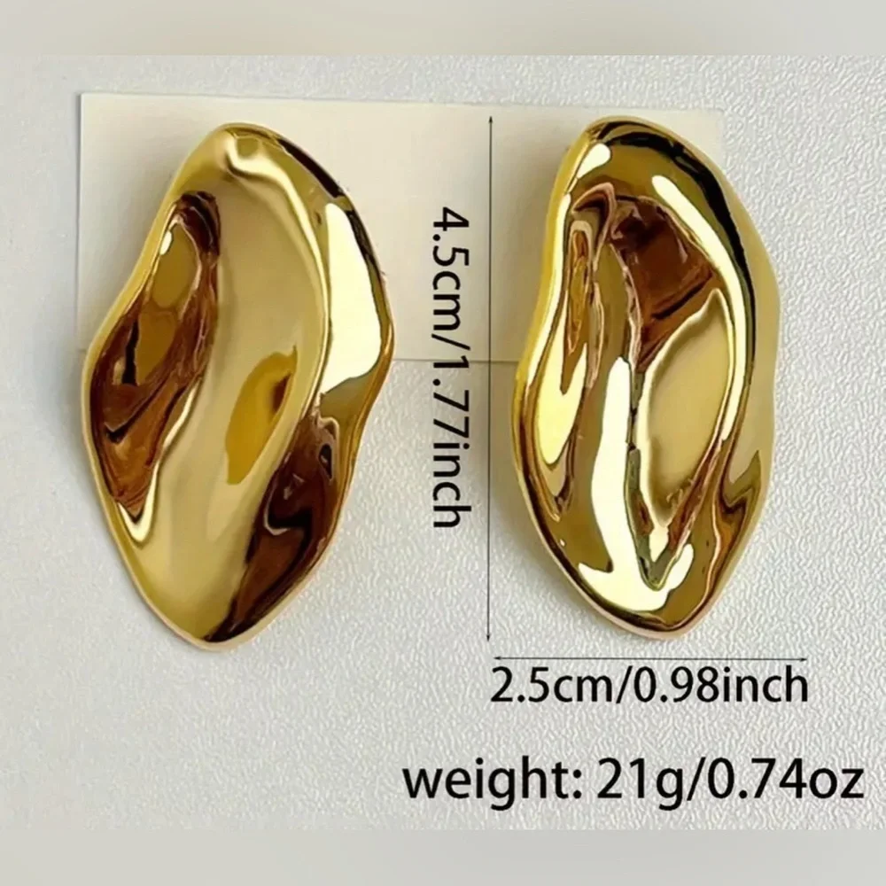 New Gold Metal elegant Irregular Oval Earrings 🔥🔥